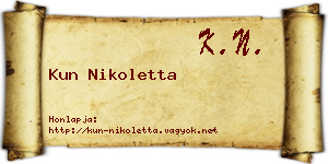 Kun Nikoletta névjegykártya