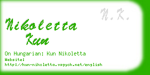 nikoletta kun business card